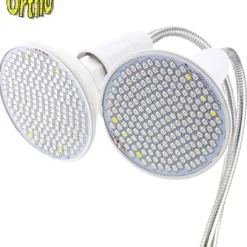 Ortho® - WW 200 LED Warm Wit Groeilamp - Bloeilamp - Kweeklamp - Grow Light - Groei Lamp (met 2 Upgraded 200 LED Warm Wit Lampen) - 2 Flexibele Lamphouders - Spotje Met Klem - 2x -Aanbiedingen Bloeiruimte Winkel 1075x1200