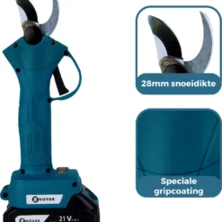 NovarGarden® Elektrische Snoeischaar NG1 - 2x Accu - Elektrisch - Takkenschaar - Op Batterij - 28mm -Aanbiedingen Bloeiruimte Winkel 1089x1200