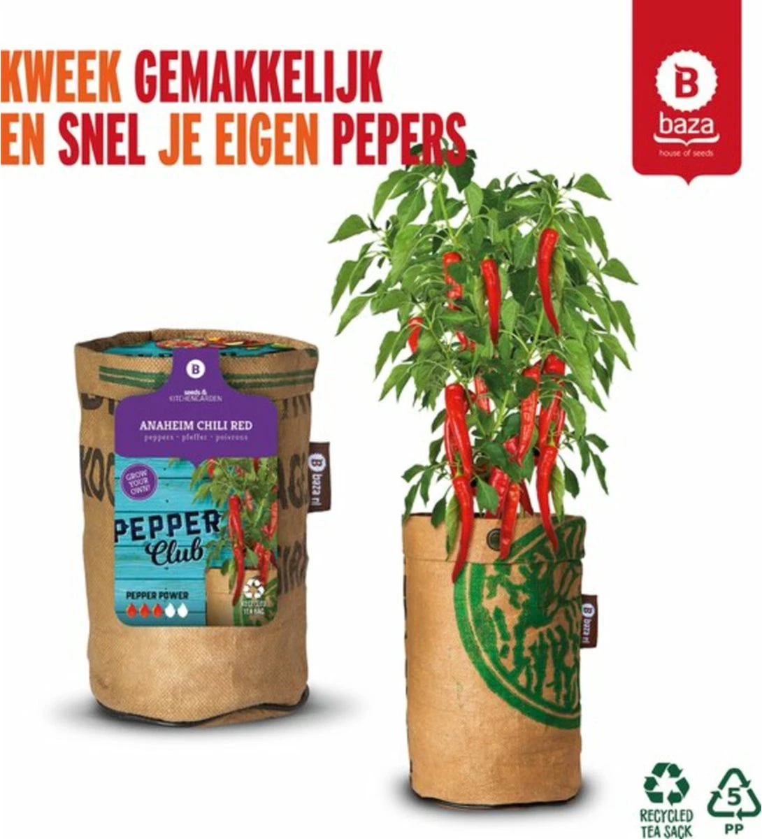 Baza Stadstuin Hete Peper Kweek Pakket 6 Baza Stadstuin Hete Peper Kweek Pakket - Afbeelding 6