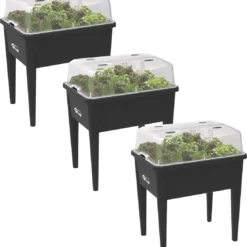 Elho Green Basics Kweektafel Super - Kweekbenodigdheden - 3 X 75.5x56.3x73.3 Cm Zwart Xxl