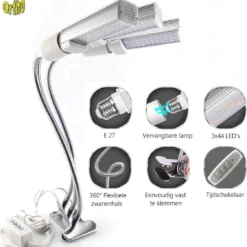 Ortho® - LED Groeilamp - Wit Licht - Bloeilamp - Kweeklamp - Full Spectrum - Grow Light - Groei Lamp (met 3 Lampen) Met Flexibele Lamphouder - Hoge Lichtintensiteit - Klem Spotje - 3x -Aanbiedingen Bloeiruimte Winkel 1122x1200 1