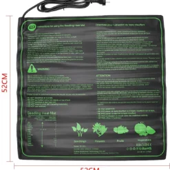 Merkloos Kweekmat - Verwarmingsmat Planten - 52 X 52 Cm - Zaden - Stekjes - Kiemen - Ook Geschikt Voor Onder Terrariums - Spat Waterdicht - 45 Watt- Zonder Regelaar