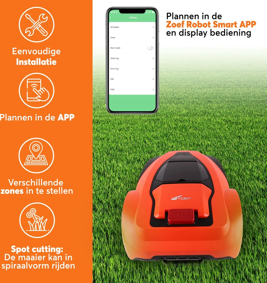 Zoef Robot Robotmaaier Betsie Met APP <1400 M2 5 Zoef Robot Robotmaaier Betsie Met APP <1400 M2 - Afbeelding 5