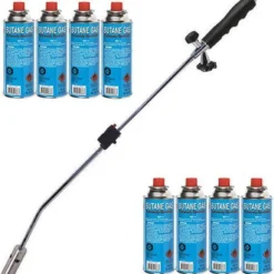 Onkruidbrander Set Met 8 Gasflessen