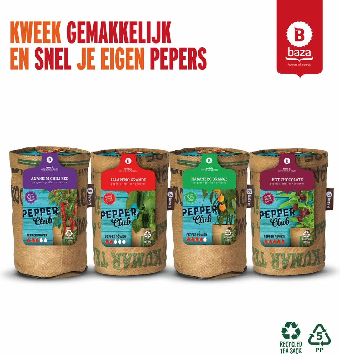 Baza Stadstuin Hete Peper Kweek Pakket 5 Baza Stadstuin Hete Peper Kweek Pakket - Afbeelding 5