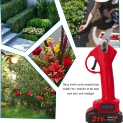 Elektrische Snoeischaar - Accu Snoeischaar - 2 Accu's - Professioneel - Tuinschaar -Aanbiedingen Bloeiruimte Winkel 1165x1200