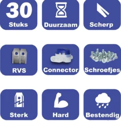 Mesjes Voor Gardena Robotmaaier - Husqvarna Automower - 30st - RVS Coated - Plastic Box + CONNECTOR -Aanbiedingen Bloeiruimte Winkel 1180x1200 2