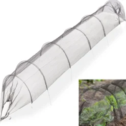 Merkloos Kweektunnel Met Zwart Gaasnet - 300x45x45 Cm