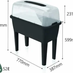 Moestuinbak Kweektafel Respana Planter High Set 77x39x82cm ANTRACIET Prosperplast -Aanbiedingen Bloeiruimte Winkel 1200x1007