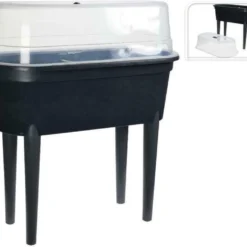 Merkloos Kweektafel Op Poten 77 X 40 X 83 Cm - Zwart - Kunststof - Plantenbak Voor Buitenkweken