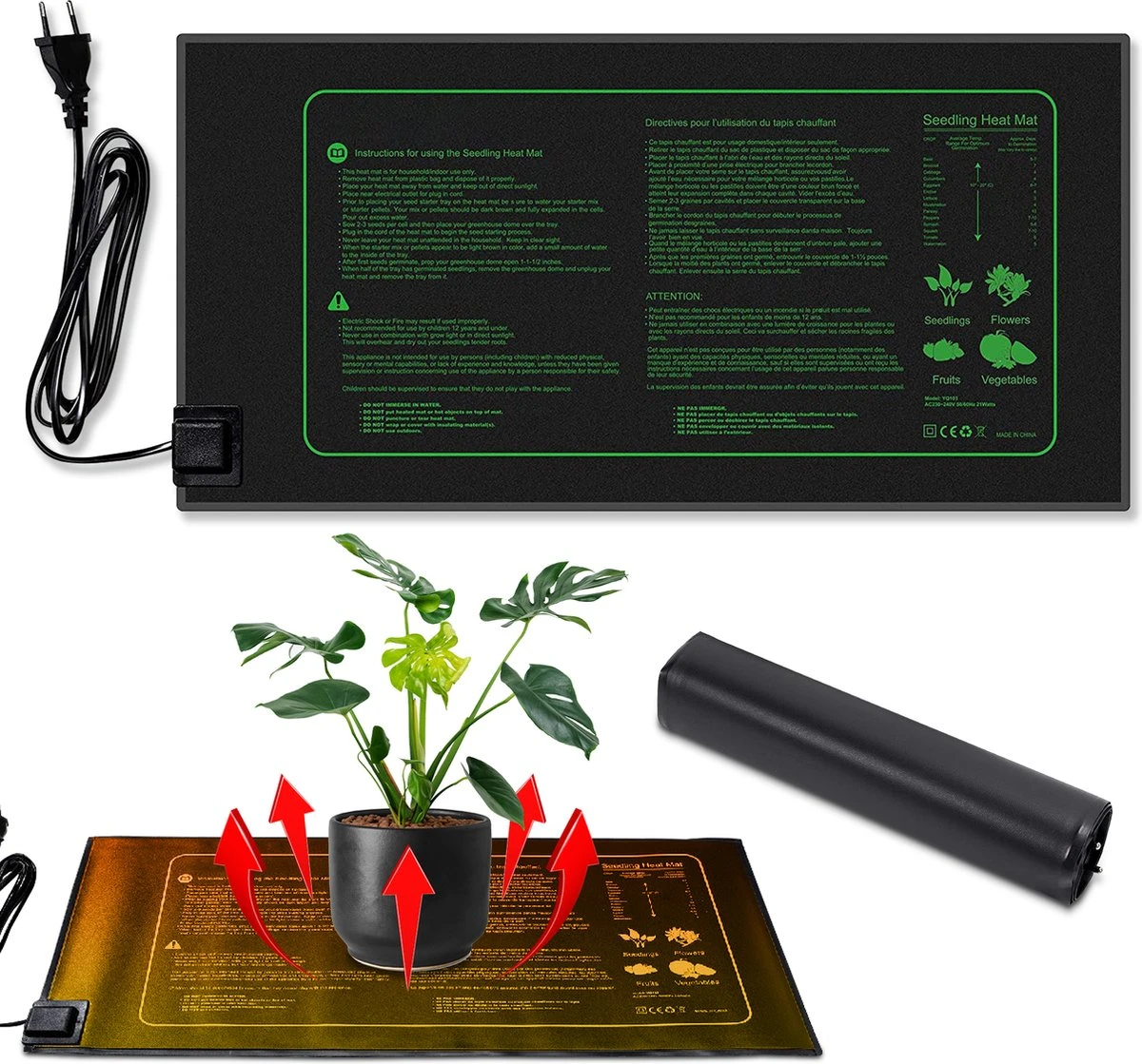 2x Verwarmingsmat Planten | Warmtemat 25,5x52,5 Cm Plant - Kweekmat - Propagator - Kweektent - Zaden - Stekjes - Kiemen - Ook Geschikt Voor Onder Terrariums - Spat Waterdicht 2 2x Verwarmingsmat Planten | Warmtemat 25,5x52,5 Cm Plant - Kweekmat - Propagator - Kweektent - Zaden - Stekjes - Kiemen - Ook Geschikt Voor Onder Terrariums - Spat Waterdicht - Afbeelding 2