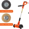 Kibani Elektrische Onkruidborstel 400W - Inclusief 2 Borstels - 11cm Diameter - Voegenreiniger - Stalen En Nylon Borstel - Voegenborstel - Onkruidverwijderaar - Onkruidverdelger - Voegborstel