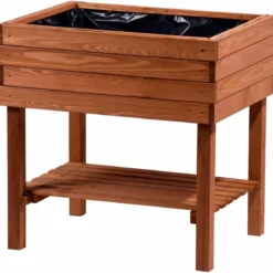 Moestuinbak Moestuintafel Oppottafel Kweektafel Plantentafel Grenenhout 80x58x80cm - Bruin