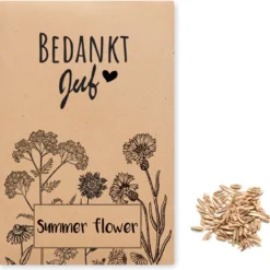 Merkloos Zakje Gemengde Zomer Bloemzaden - Bedankt Juf Cadeau - Bedankt Voor Het Leuke Schooljaar - Juf Cadeau - Afscheidscadeau