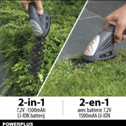 Powerplus POWEG4500 Gras-/Heggenschaar Accu - 7.2V - Snoeien En Knippen - Zwaardlengte 83/120mm - Mesafstand 8mm - Incl. 1,5Ah Accu En Lader - Haagschaar Voor Tuinonderhoud -Aanbiedingen Bloeiruimte Winkel 1200x1177 3