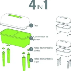 Moestuinbak Kweektafel Respana Planter High Set 77x39x82cm ANTRACIET Prosperplast -Aanbiedingen Bloeiruimte Winkel 1200x1178
