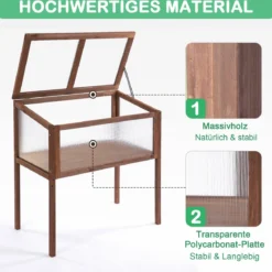 Outsunny Verhoogd Frame Van Hout Koude Kas Kruidenbed Voor Tuin Balkon Bruin Hout Pc-plaat 845-472 -Aanbiedingen Bloeiruimte Winkel 1200x1178 4