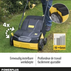 Powerplus POWXG7513 Elektrische Verticuteermachine - Mos Verwijderaar - 1400W - 320mm Maaibreedte - 45L Opvangbak - Incl. Gazonbeluchter/grasbeluchter -Aanbiedingen Bloeiruimte Winkel 1200x1180 6