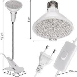 Merkloos Led Kweeklamp - Groeilamp - Bloeilamp Voor Planten - E27 Fitting - 200 LEDS - Met Klemhouder -Aanbiedingen Bloeiruimte Winkel 1200x1183 1