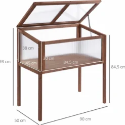 Outsunny Verhoogd Frame Van Hout Koude Kas Kruidenbed Voor Tuin Balkon Bruin Hout Pc-plaat 845-472 -Aanbiedingen Bloeiruimte Winkel 1200x1190 3