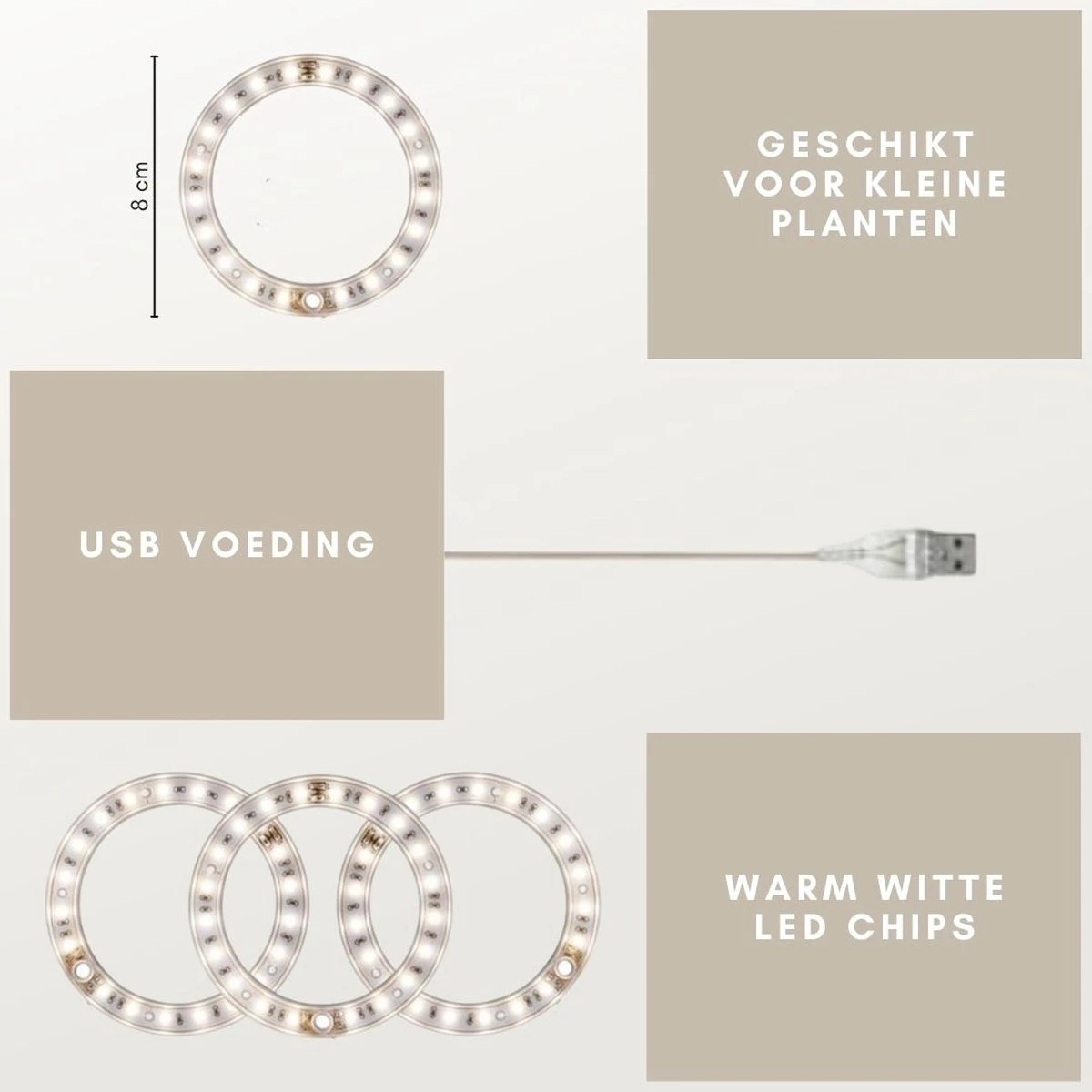 A Sunny Day Kweeklamp LED Ring Wit Licht - 3 Ringen - Groeilamp Voor Planten - Zonlicht Lamp - Grow Light 3 A Sunny Day Kweeklamp LED Ring Wit Licht - 3 Ringen - Groeilamp Voor Planten - Zonlicht Lamp - Grow Light - Afbeelding 3