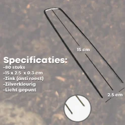YUGN 80 Gronddoekpennen - Gegalvaniseerd Anti Roest Grondpennen - Makkelijke Bevestiging Door Scherpe Punten - O.a. Voor Worteldoek Gronddoek Kunstgras Of Haring Voor Kampeertenten - 15.5x2.5x0.3CM - Vaderdag Cadeau -Aanbiedingen Bloeiruimte Winkel 1200x1200 192