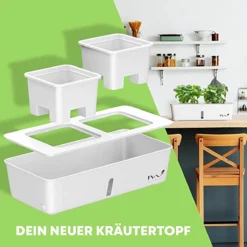 Kruidenpot Met Bewateringssysteem - Wit - Kruidenbak - Kweekbak - Plantenbak -Aanbiedingen Bloeiruimte Winkel 1200x1200 271