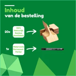 Tomassio® Plantenlabels - 100% Natuurlijk Bamboe - 20 Stuks Met Watervaste Stift - Eco Vriendelijk - Moestuin - Steeketiketten - Moestuin Bordjes - Plantlabel - Plantlabel Met Watervaste Zwarte Fineliner - Plantensteker - Plantenlabels Buiten -Aanbiedingen Bloeiruimte Winkel 1200x1200 302