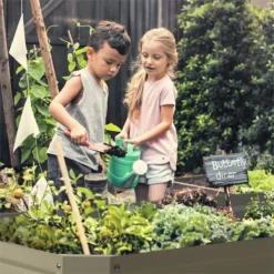 Blumfeldt High Grow Straight Kweekbak - Kweektafel - Moestuinbak 180 X 90 Cm - Werkhoogte 60 Cm - Inhoud 970 L - Staal - Beige -Aanbiedingen Bloeiruimte Winkel 1200x1200 315