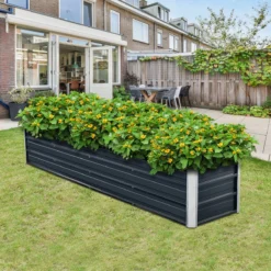 Moestuinbak Nijmegen Staal 240x47x40 Cm Antracietgrijs