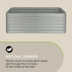 Blumfeldt High Grow Straight Kweekbak - Kweektafel - Moestuinbak 180 X 90 Cm - Werkhoogte 60 Cm - Inhoud 970 L - Staal - Zilver -Aanbiedingen Bloeiruimte Winkel 1200x1200 339