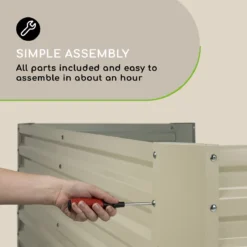 Blumfeldt High Grow Straight Kweekbak - Kweektafel - Moestuinbak 180 X 90 Cm - Werkhoogte 60 Cm - Inhoud 970 L - Staal - Zilver -Aanbiedingen Bloeiruimte Winkel 1200x1200 345