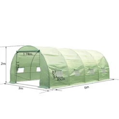 OUTSUNNY Tunnelkas 300x600 Gegalvaniseerde Metalen Buizen, Kweekkas, Hobbykas, Serre -Aanbiedingen Bloeiruimte Winkel 1200x1200 410