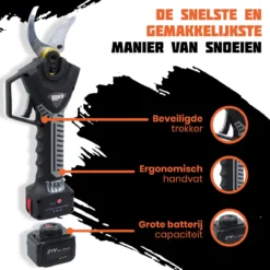 Reichlër® Elektrische Snoeischaar - 40 Mm Snijdiameter - 2x Accu - Anti-cut Functie - Heggenschaar - Takkenschaar - Zwart -Aanbiedingen Bloeiruimte Winkel 1200x1200 481