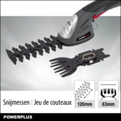 Powerplus POWEG4500 Gras-/Heggenschaar Accu - 7.2V - Snoeien En Knippen - Zwaardlengte 83/120mm - Mesafstand 8mm - Incl. 1,5Ah Accu En Lader - Haagschaar Voor Tuinonderhoud -Aanbiedingen Bloeiruimte Winkel 1200x1200 488