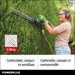 Powerplus POWEG40100 Elektrische Heggenschaar - 550W - Snoeien En Knippen - Zwaardlengte 560mm - Mesafstand 16mm - Haagschaar Voor Tuinonderhoud -Aanbiedingen Bloeiruimte Winkel 1200x1200 535
