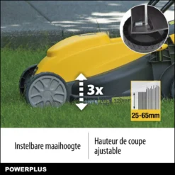 Powerplus POWXG6212T Elektrische Grasmaaier - Grasmachine Voor Kleine En Middelgrote Tuin - 1300W - Maaibreedte 320mm - Verstelbare Maaihoogte - 30L Opvangbak - Incl. Grastrimmer 250W -Aanbiedingen Bloeiruimte Winkel 1200x1200 591