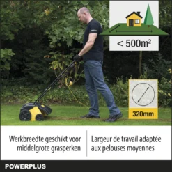 Powerplus POWXG7513 Elektrische Verticuteermachine - Mos Verwijderaar - 1400W - 320mm Maaibreedte - 45L Opvangbak - Incl. Gazonbeluchter/grasbeluchter -Aanbiedingen Bloeiruimte Winkel 1200x1200 649