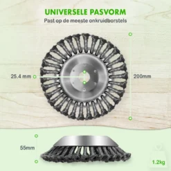 Merkloos SlimShop Onkruidborstel - Bosmaaier Grastrimmer - Onkruid - Onkruidkrabber - Voegenborstel - Onkruidverwijderaar - Max 10.000 Toerental P/m - 20CM -Aanbiedingen Bloeiruimte Winkel 1200x1200 783