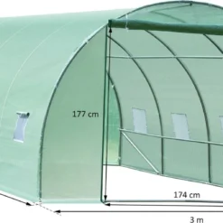 OUTSUNNY Tunnelkas 300x600 Gegalvaniseerde Metalen Buizen, Kweekkas, Hobbykas, Serre -Aanbiedingen Bloeiruimte Winkel 1200x574