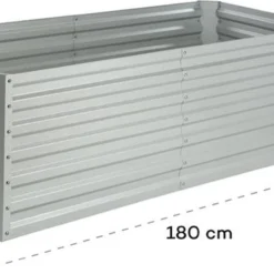 Blumfeldt High Grow Straight Kweekbak - Kweektafel - Moestuinbak 180 X 90 Cm - Werkhoogte 60 Cm - Inhoud 970 L - Staal - Zilver -Aanbiedingen Bloeiruimte Winkel 1200x622