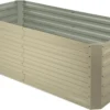 Blumfeldt High Grow Straight Kweekbak - Kweektafel - Moestuinbak 180 X 90 Cm - Werkhoogte 60 Cm - Inhoud 970 L - Staal - Beige