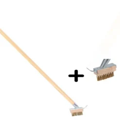 Synx Tools Onkruidborstel Met Schraper + Extra Borstel Met Schraper - Onkruidverwijderaar / Bodembewerkers - Voegenborstels -Voegenkrabbers - Met 2x Houders En 1x Steel 160cm