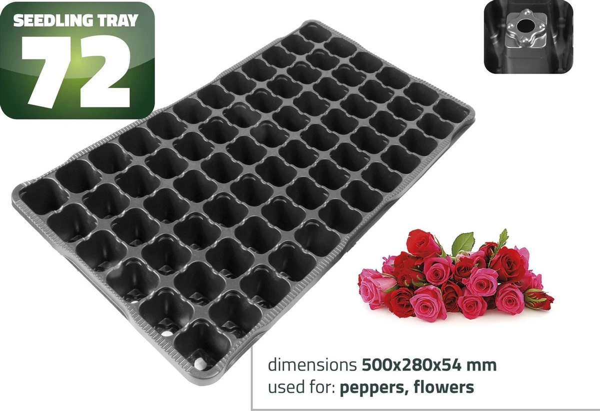 5 Stuks - 72 Gaats - Zaaitray Zaaibak Kweektray Stektray 28 X 50 Cm 1 5 Stuks - 72 Gaats - Zaaitray Zaaibak Kweektray Stektray 28 X 50 Cm