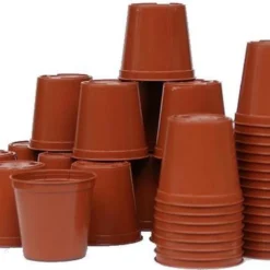 Merkloos Plastic Potjes 6 Cm - Set Van 40 Stuks