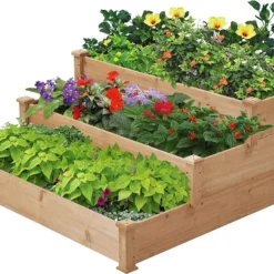 Houten Plantenbed Verhoogd - 120x120x56cm - Kweekbak - Kweektafel Op Poten - Moestuinbak - Moestuintafel - Kruidentafel - Moestuin - Kruidenbak - Groente Tafel Hout