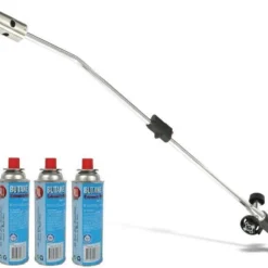 Kinzo Onkruidbrander Met Gasflessen - Regelbare Gastoevoer - Inclusief 4 Gasflessen