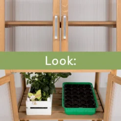 Needs&wants® Mini Serre Compact Winterbestendig - Koude Kas Met Houten Frame Voor Balkon Tuin Binnen - Verhoogd Bed - Draagbare Tuinserre Broeikas - 58x43x76 Cm - Polycarbonaat -Aanbiedingen Bloeiruimte Winkel 1200x922 3