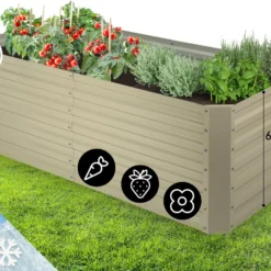 Blumfeldt High Grow Straight Kweekbak - Kweektafel - Moestuinbak 180 X 90 Cm - Werkhoogte 60 Cm - Inhoud 970 L - Staal - Zilver -Aanbiedingen Bloeiruimte Winkel 1200x922 8