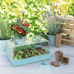 Synx Tools Kweekbak Kweekkastje Met Deksel 37,5 Cm - Tuinieren/Moestuinbak - Moestuin Artikelen - Tuin Benodigdheden - Vensterbank